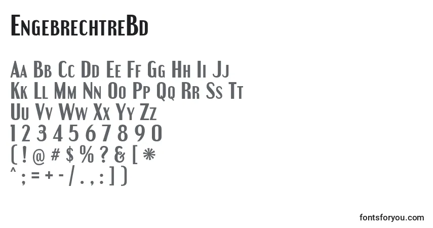 Czcionka EngebrechtreBd – alfabet, cyfry, specjalne znaki