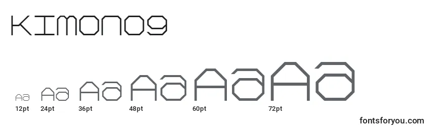 Размеры шрифта Kimonog