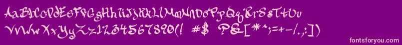 Calligravity Font – Pink Fonts on Purple Background