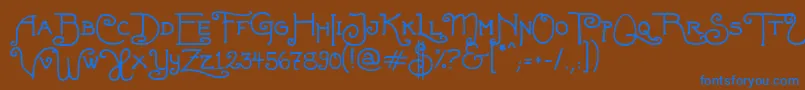 Fortunaschwein Font – Blue Fonts on Brown Background