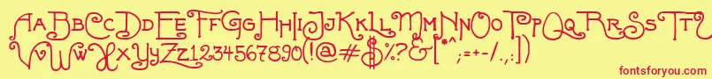 Fortunaschwein Font – Red Fonts on Yellow Background