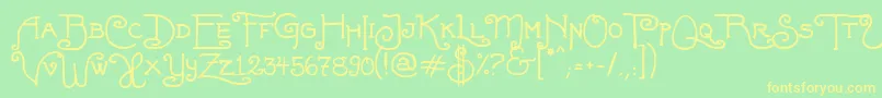 Fortunaschwein Font – Yellow Fonts on Green Background