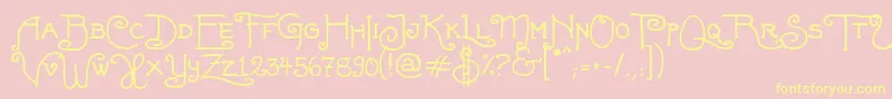 Fortunaschwein Font – Yellow Fonts on Pink Background