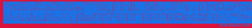 フォントAboutYouHollowInverse – 赤い背景に青い文字