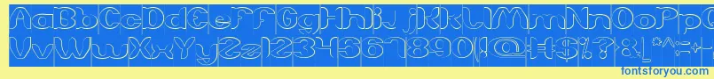 AboutYouHollowInverse Font – Blue Fonts on Yellow Background