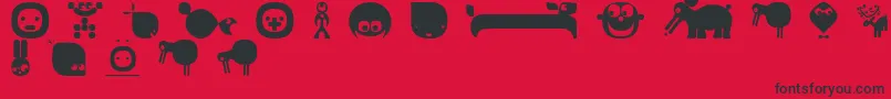 Boodudesregular Font – Black Fonts on Red Background