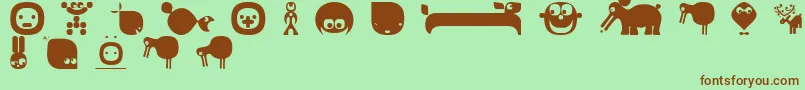 fuente Boodudesregular – Fuentes Marrones Sobre Fondo Verde