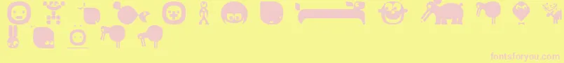 Boodudesregular Font – Pink Fonts on Yellow Background