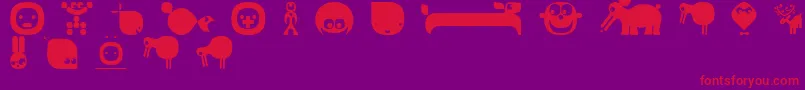 Boodudesregular Font – Red Fonts on Purple Background