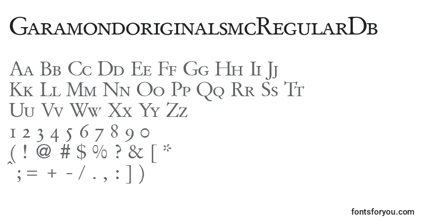 Fuente GaramondoriginalsmcRegularDb - alfabeto, números, caracteres especiales