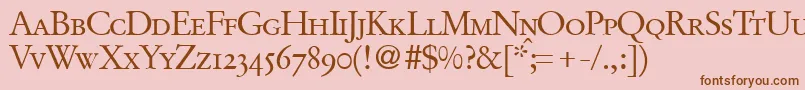 GaramondoriginalsmcRegularDb-fontti – ruskeat fontit vaaleanpunaisella taustalla