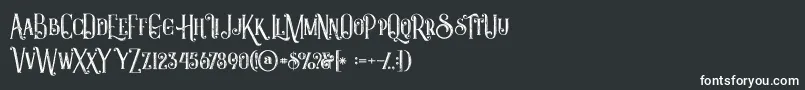 Шрифт Castileinlinegrunge – белые шрифты на чёрном фоне