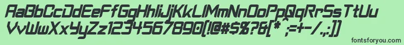 CyberverseCondensedBoldItalic Font – Black Fonts on Green Background