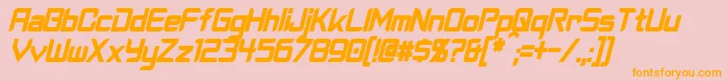 CyberverseCondensedBoldItalic Font – Orange Fonts on Pink Background