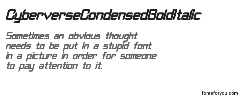 Review of the CyberverseCondensedBoldItalic Font