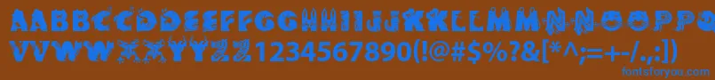 Critterstd Font – Blue Fonts on Brown Background
