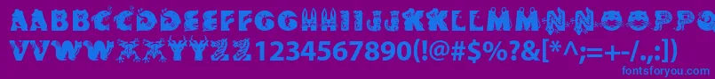 Critterstd Font – Blue Fonts on Purple Background