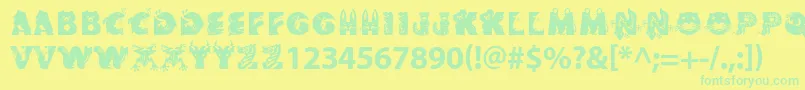 Critterstd Font – Green Fonts on Yellow Background