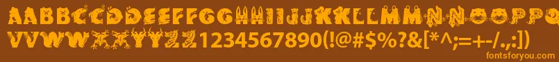 Critterstd Font – Orange Fonts on Brown Background