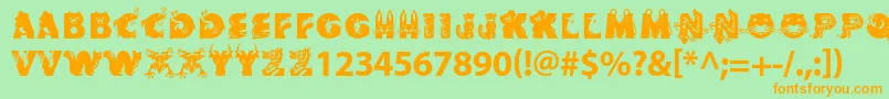 Critterstd Font – Orange Fonts on Green Background