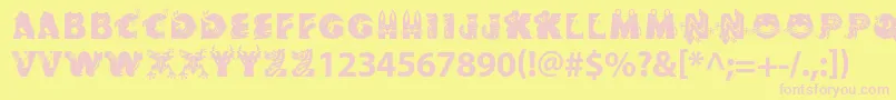 Critterstd Font – Pink Fonts on Yellow Background