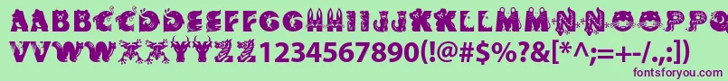 Critterstd Font – Purple Fonts on Green Background