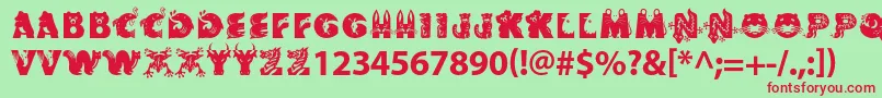 Critterstd Font – Red Fonts on Green Background