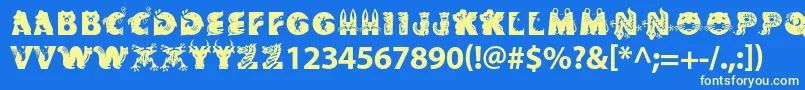 Critterstd Font – Yellow Fonts on Blue Background