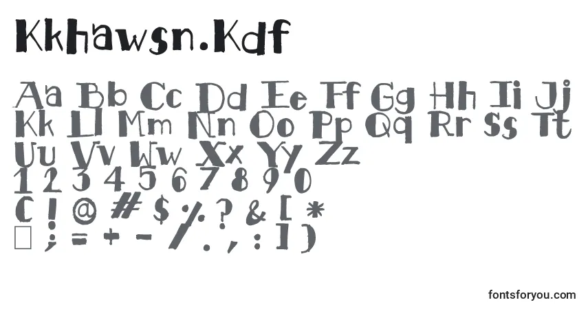 A fonte Kkhawsn.Kdf – alfabeto, números, caracteres especiais