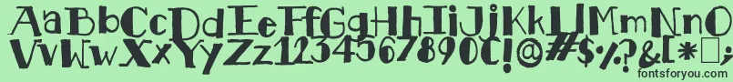 フォントKkhawsn.Kdf – 緑の背景に黒い文字
