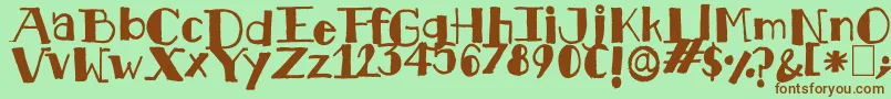 Kkhawsn.Kdf Font – Brown Fonts on Green Background