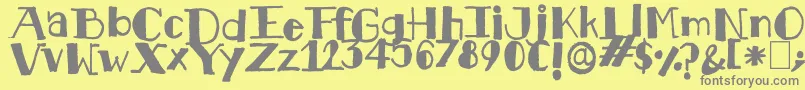 Kkhawsn.Kdf Font – Gray Fonts on Yellow Background