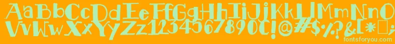 Kkhawsn.Kdf Font – Green Fonts on Orange Background