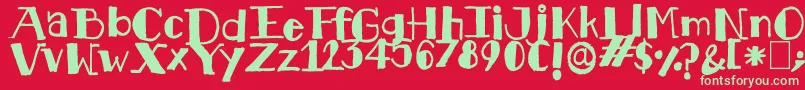 Kkhawsn.Kdf Font – Green Fonts on Red Background