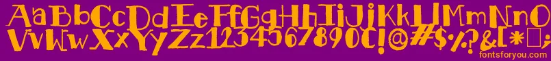 Kkhawsn.Kdf Font – Orange Fonts on Purple Background