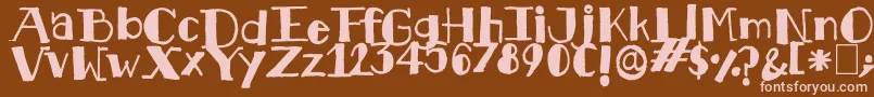 Kkhawsn.Kdf Font – Pink Fonts on Brown Background