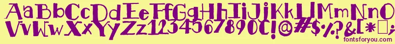 Kkhawsn.Kdf Font – Purple Fonts on Yellow Background