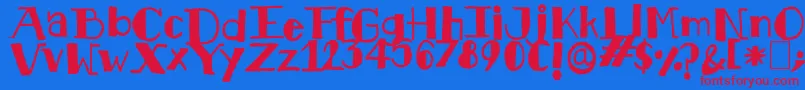 Czcionka Kkhawsn.Kdf – czerwone czcionki na niebieskim tle