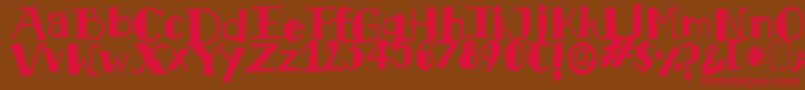 Kkhawsn.Kdf-Schriftart – Rote Schriften auf braunem Hintergrund