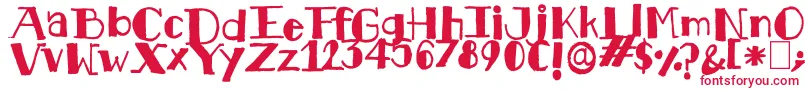 Kkhawsn.Kdf-Schriftart – Rote Schriften auf weißem Hintergrund