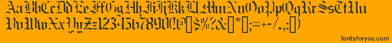 Nakdmonk Font – Black Fonts on Orange Background