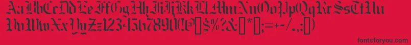フォントNakdmonk – 赤い背景に黒い文字
