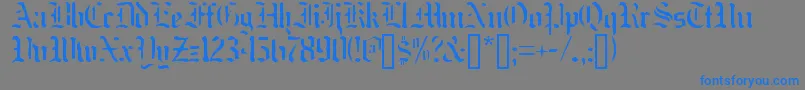 Nakdmonk Font – Blue Fonts on Gray Background