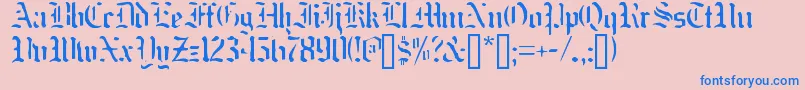 Nakdmonk Font – Blue Fonts on Pink Background