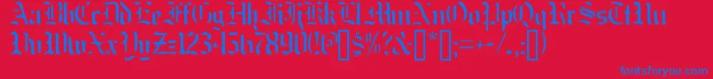 Nakdmonk Font – Blue Fonts on Red Background