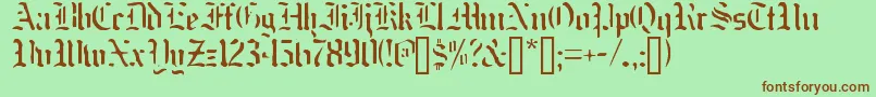 Nakdmonk Font – Brown Fonts on Green Background