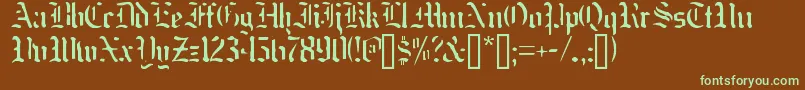 Nakdmonk Font – Green Fonts on Brown Background