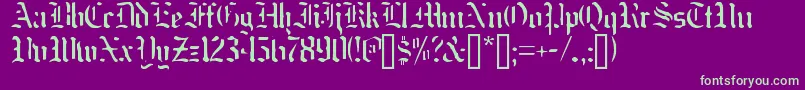 Шрифт Nakdmonk – зелёные шрифты на фиолетовом фоне