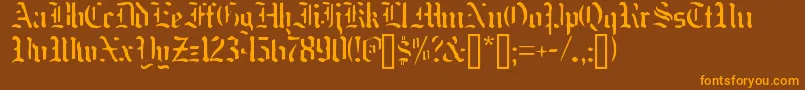 Nakdmonk Font – Orange Fonts on Brown Background