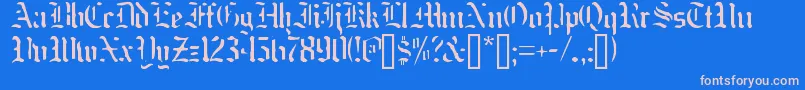 フォントNakdmonk – ピンクの文字、青い背景
